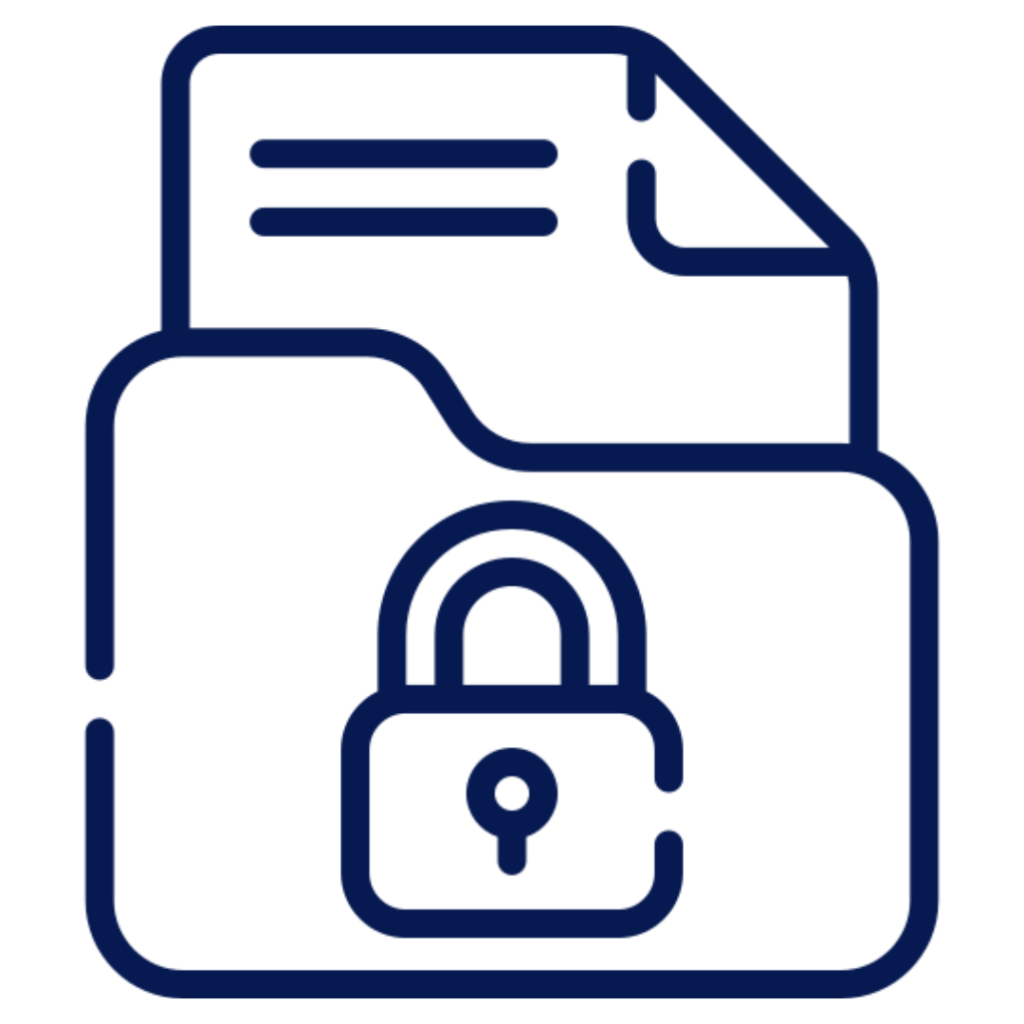 ICONO AZUL confidencialidad absoluta